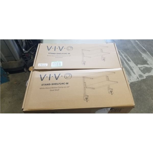2 VIVO WHITE ABOVE/BELOW CLAMP ON 24" DUAL SHELF