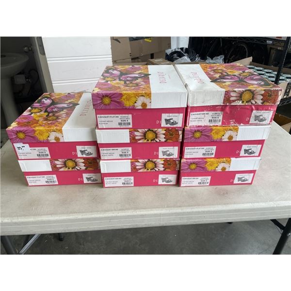 8 NEW PAIRS OF LADIES BOOTS AND SHOES, ASSORTED SIZE