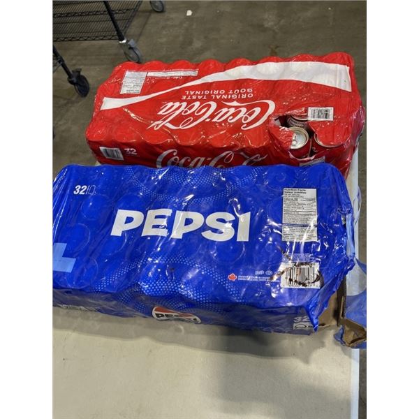 APPROX 32 CANS PEPSI AND APPROX 32 CANS COKE