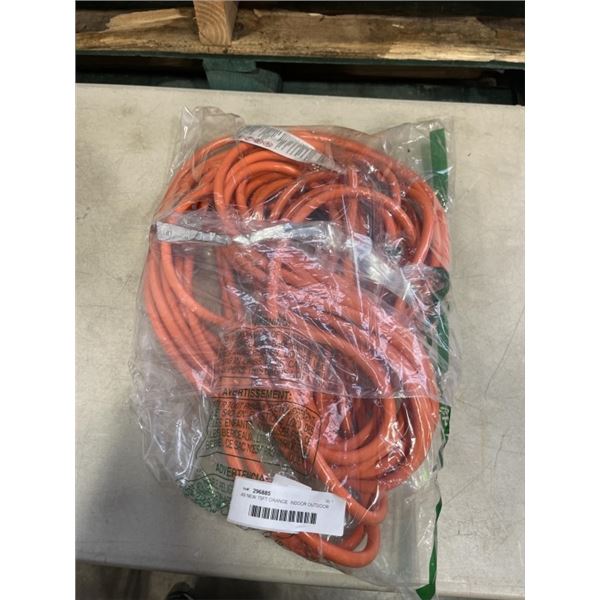 AS NEW 75FT ORANGE  INDOOR OUTDOOR HEAVY DUTY LIGHTED 3 WIRE GROUNDED EXTENSION CORD 12AWG