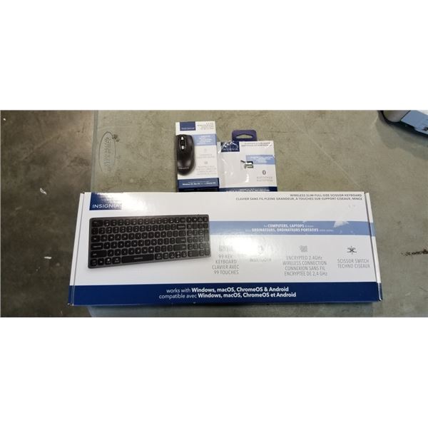 INSIGNIA WIRELESS KEYBOARD AND MOUSE COMBO WITH BLUETOOTH ADAPTER