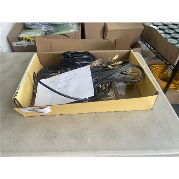 BOX OF AV WIRES W/ COPPER TIP CONNECTERS
