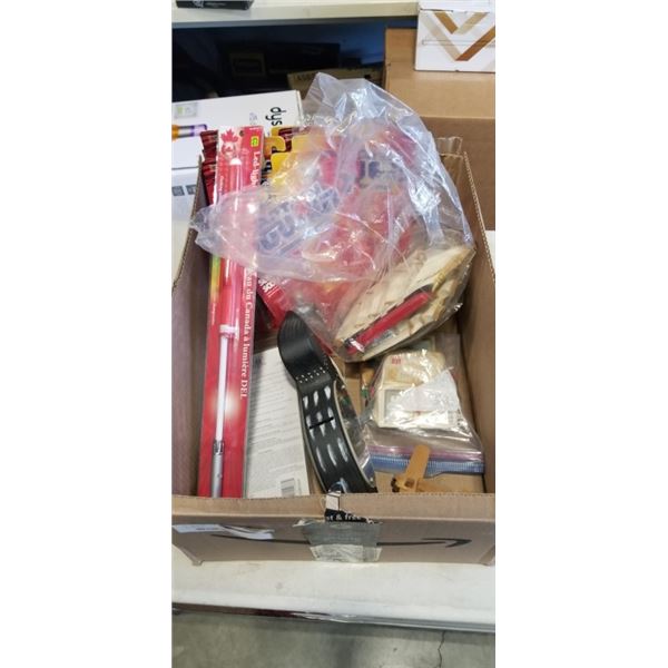 ASSORTED TOYS INCLUDING CAPTAIN POWER FIGURINES, LOONY TOONS DIGITAL WATCH, LED CANADA FLAG LIGHT