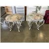 Image 1 : PAIR OF DECORATIVE WHITE METAL STOOLS