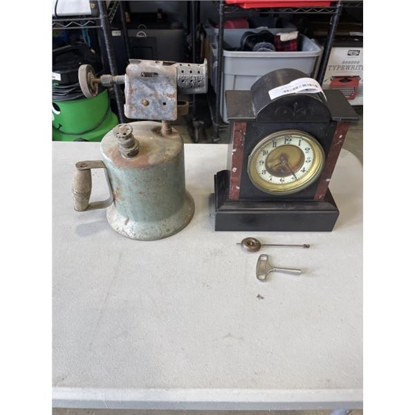 VINTAGE MANTLE CLOCK AND SPRAYER