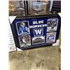 Image 2 : FRAMED BLUE BOMBERS COLLECTION, METAL SIGN, BOAT PRINT,  AND CANVAS ART