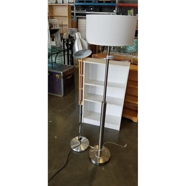 2 STAINLESS FLOOR LAMPS