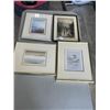Image 1 : 4 VINTAGE FRAMED AND SIGNED WATERCOLOURS AND SKETCH