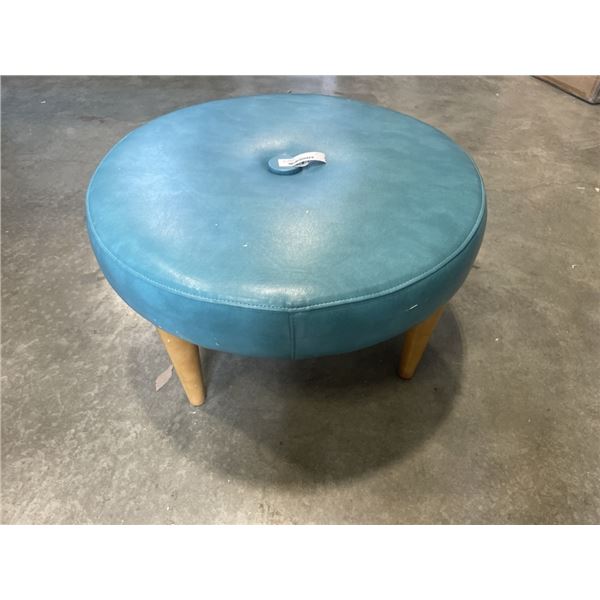 ROUND VINYL OTTOMAN