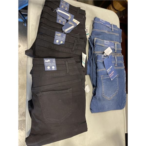 4 PAIRS OF ANGELS EVERSHAPE SKINNY JEANS SIZE 16 AND 3 PAIRS ESSENTIAL SKINNY JEAN SIZE 8/29