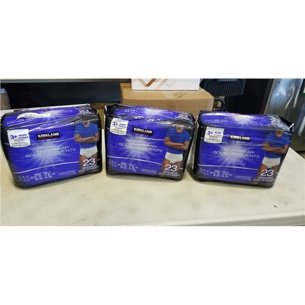 3 NEW PACKS OF SIZE SMALL ABSORBENT UNDERWEAR