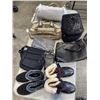 Image 1 : TOTE OF ASSORTED SHOES AND PURSES
