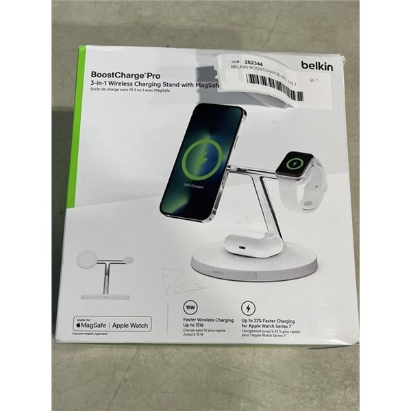 BELKIN BOOSTCHARGE PRO, 3 IN 1 WIRELESS CHARGIN STAND WITH MAGSAFE