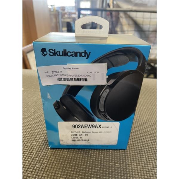 SKULLCANDY HESH EVO OVER EAR SOUND ISOLATING BLUETOOTH HEADPHONES - TESTED WORKING, RETAIL $99