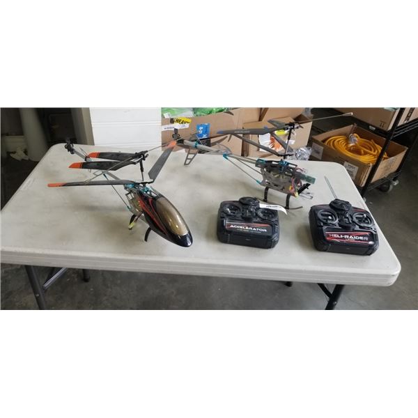 2 HELICOPTER RC WITH REMOTES, UNKNOWN CONDITION
