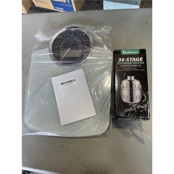 NEW ADAMSON 36-STAGE SHOWER FILTER AND BATHROOM SCALE