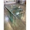 Image 1 : SET OF 3 BEND GLASS NESTING TABLES