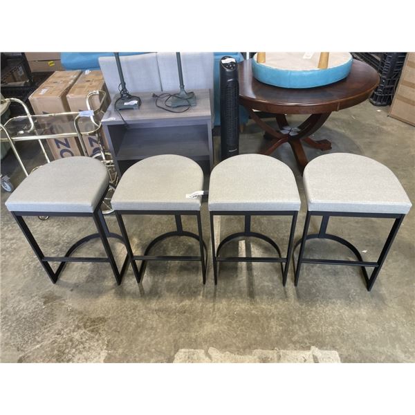 SET OF 4 VINYL SEAT BAR STOOLS