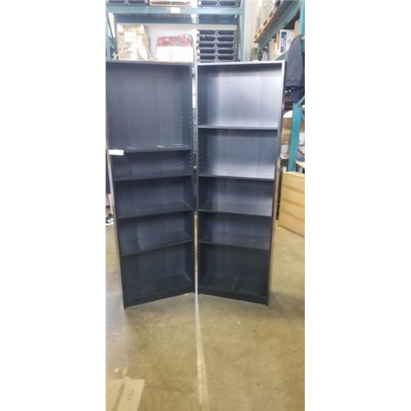 PAIR OF 70" BLACK IKEA BOOKSHELVES