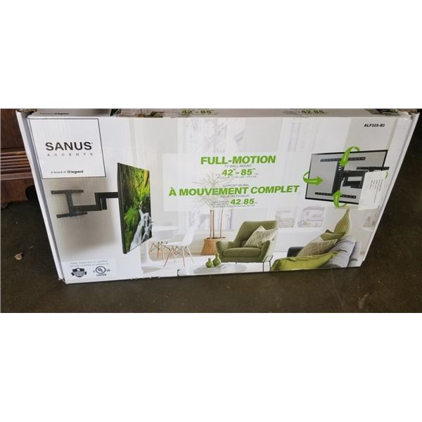 SANUS ACCENTS 42-85" FULL MOTION TV WALL MOUNT, RETAIL $249