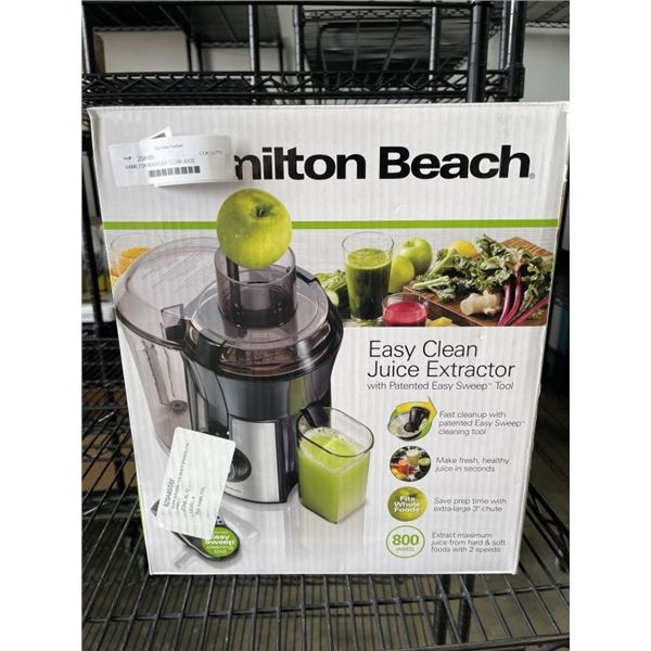 HAMILTON BEACH EASY CLEAN JUICE EXTRACTOR - TESTED WORKING, RETAIL $109
