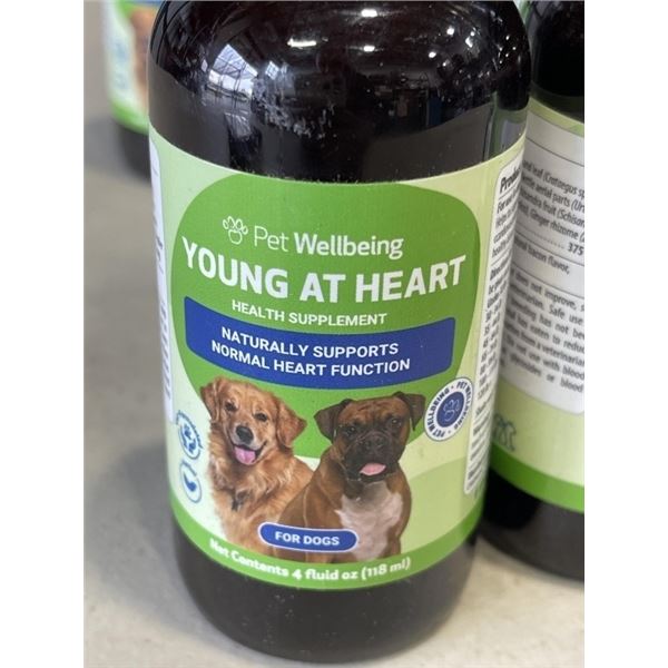 8 BOTTLES PET WELLBEING YOUNG AT HEART HEALTH SUPPLEMENT FOR DOGS