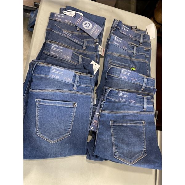 8 NEW PAIRS ESSENTIAL SKINNY JEANS. 4 SIZES 12/31, 4 SIZES 10/30