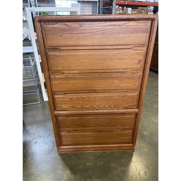 OAK HIGHBOY DRESSER WITH 6 DRAWERS
