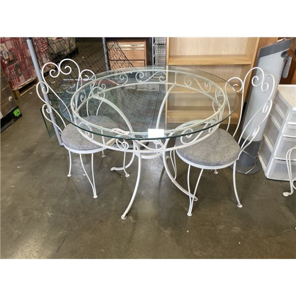 WHITE METAL 3 PC BISTRO PATIO SET