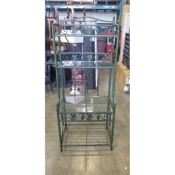 METAL AND GLASS PANTRY SHELF