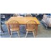 Image 1 : PINE HARVEST DINING TABLE WITH 4 SPINDLEBACK CHAIRS