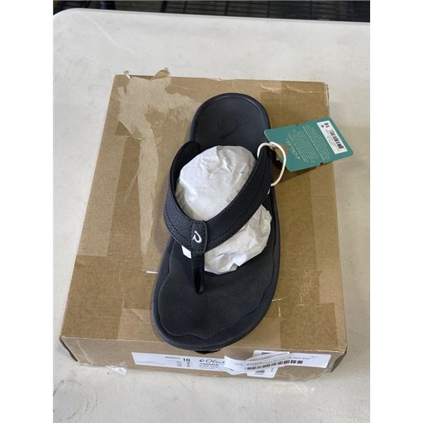 NEW OLUKAI OHANA BLACK / BLACK SIZE WOMENS 10