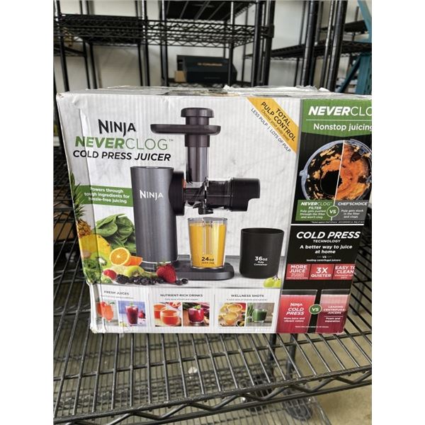 NINJA NEVER CLOG COLD PRESS JUICER - TESTED WORKING, RETAIL $179