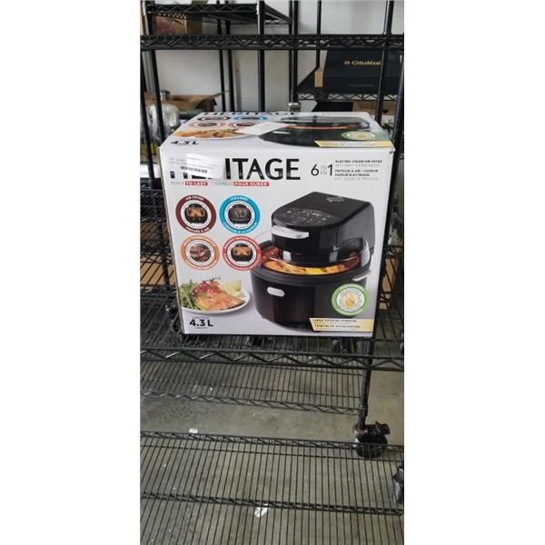 HERITAGE INFRARED 4.5QT STEAM AIR FRYER - TESTED WORKING, RETAIL $299