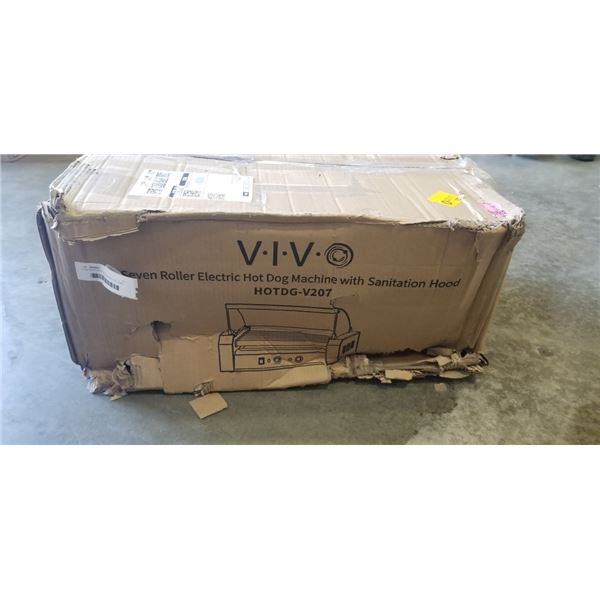 VIVO SEVEN ROLLER ELECTRIC HOT DOG MACHINE WITH SANITIATION HOOD