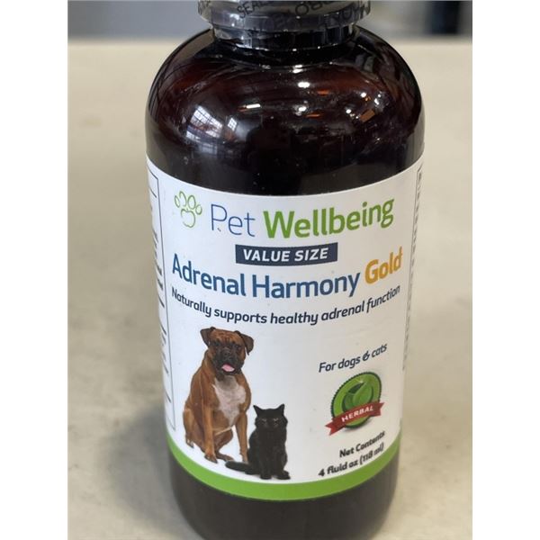 10 BOTTLES OF PET WELLBEING ADRENAL HARMONY GOLD FOR DOGS AND CATS