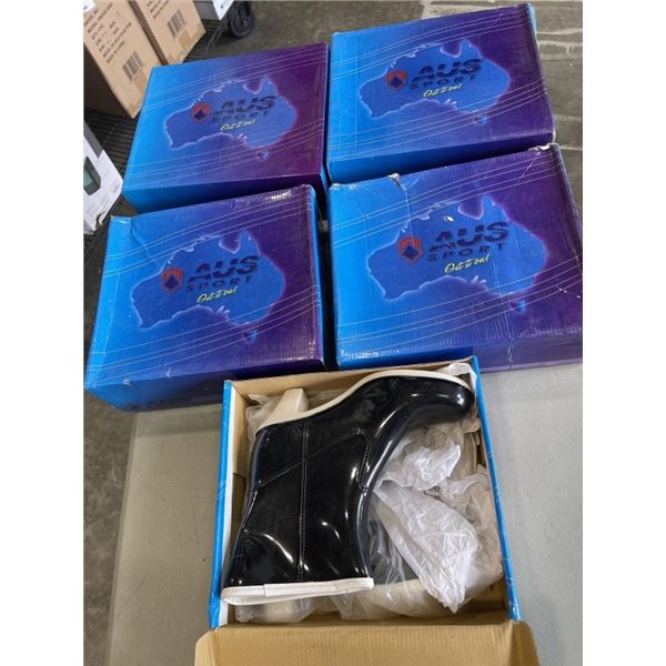 5 NEW PAIRS OF LADIES HEEL GUM BOOTS ASSORTED SIZE