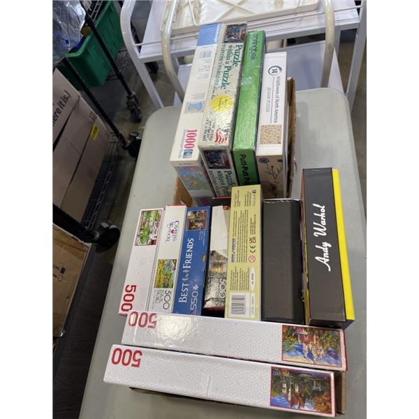 2 BOXES OF PUZZLES