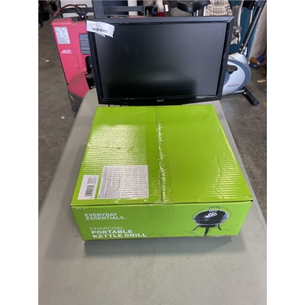 PORTABLE CHARCOAL GRILL AND COMPUTER MONITOR