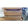 Image 2 : MCM OAK AND BRASS ACCENT 2 DRAWER NIGHTSTAND
