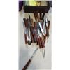 Image 3 : DECORATIVE WOOD CASE OF ANTIQUE VANITY BRUSH AND MIRROR SET, SERVING ITEMS ETC