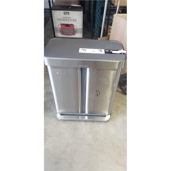 SIMPLEHUMAN 58 LITRE STAINLESS STEAL TRASH CAN