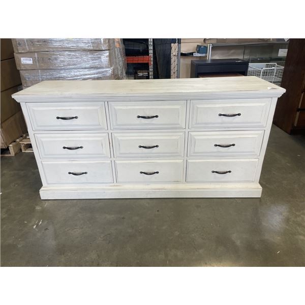 WHITE 9 DRAWER DRESSER