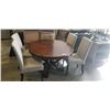 Image 1 : ROUND DIINING TABLE WITH 4 GREY FABRIC CHAIRS