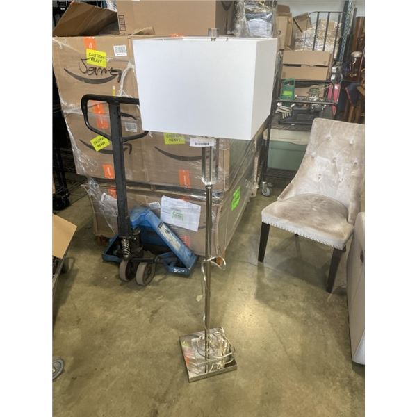 MODERN CHROME AND GLASS FLOOR LAMP