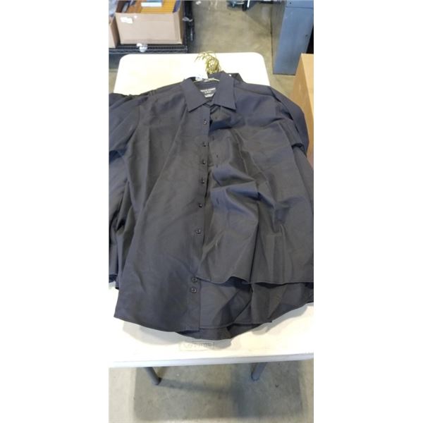 APPROX 15 BLACK SIZE MEDIUM AND LARGE DRESS SHIRTS