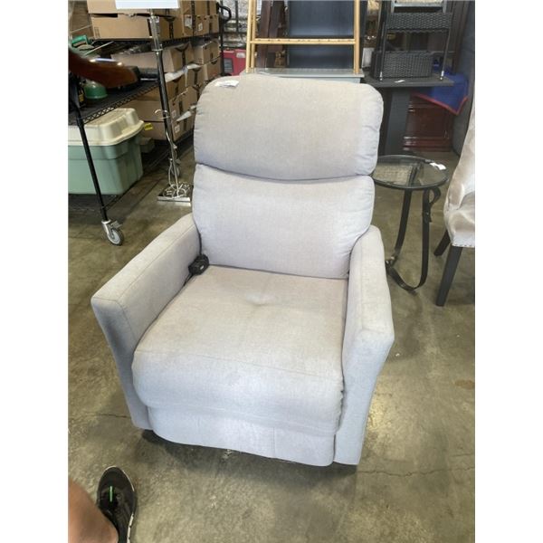 GREY FABRIC RECLINING ELECTRIC CHAIR