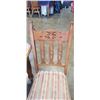 Image 5 : ANTIQUE OAK DINING TABLE WITH ORIGINAL PORCELAIN WHEELS AND 6 DINING CHAIRS WITH EXTENSION LEAF