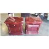 Image 1 : PAIR OF LACQUERED MAHOGANY FINISH NIGHTSTANDS