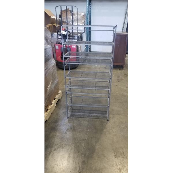 THREE PIECE STACKING/FOLDING SHOE SHELF